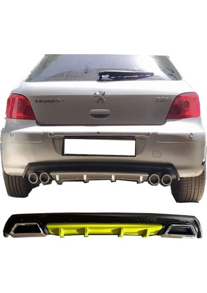 Peugeot 307 Sarı Difüzör Çiftli Kare Egzoz Görünümlü D Tip Difizör