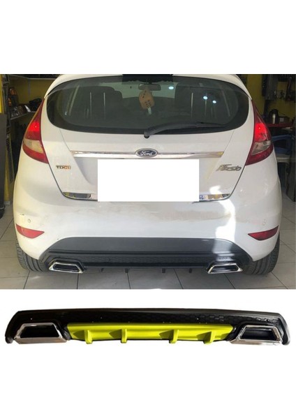 Ford Fiesta Mk7 Sarı Difüzör Çiftli Kare Egzoz Görünümlü D Tip Difizör
