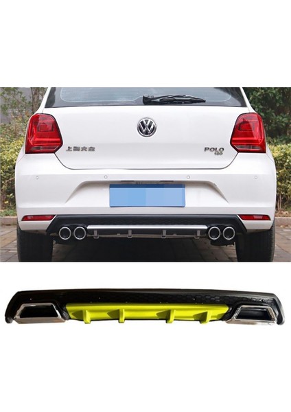 Vw Polo Mk5 Sarı Difüzör Çiftli Kare Egzoz Görünümlü D Tip Difizör 2009-2017
