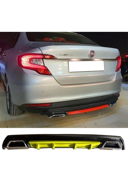 Fiat Egea Sedan Sarı Difüzör Çiftli Kare Egzoz Görünümlü D Tip Difizör