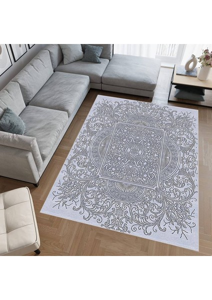 Dijital Baskı Yıkanabilir Kaymaz Taban Salon Halısı RVG1952-SM498