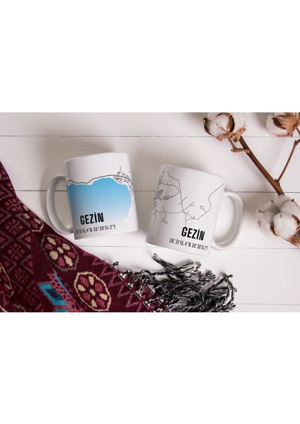 Gezin Şehir Haritası Baskılı Porselen Kupa Bardak 300 ml fırsatları