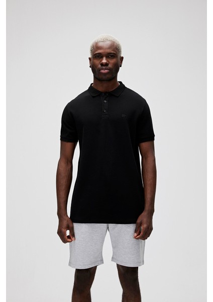 Stark Erkek Siyah Polo Tişört