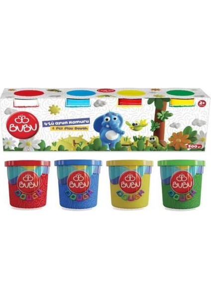 Parmak Boyası 75 ml Pastel Renkler 6lı + Bu-Bu 4lü Oyun Hamuru Seti