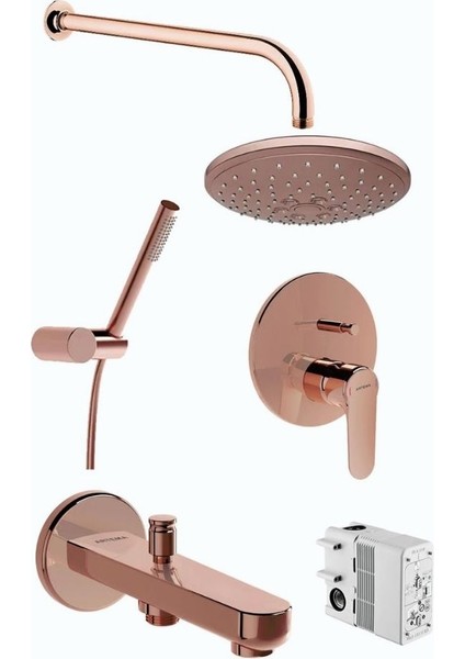 A4929526 Vitra Root Round Origin F Ankastre Duş Seti Bakır