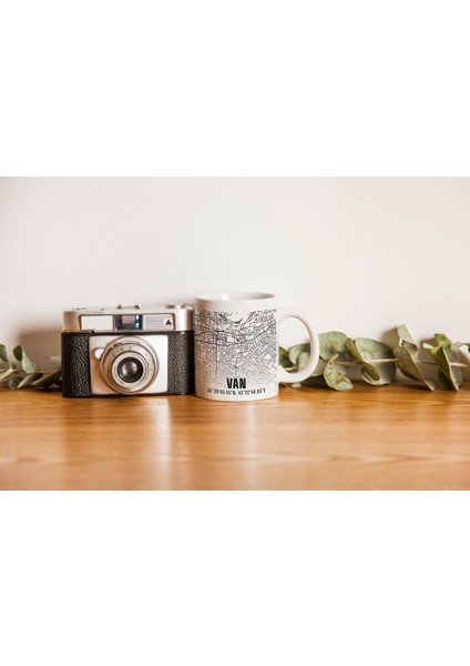 Van Şehir Haritası Baskılı Porselen Kupa Bardak 300 ml modelleri