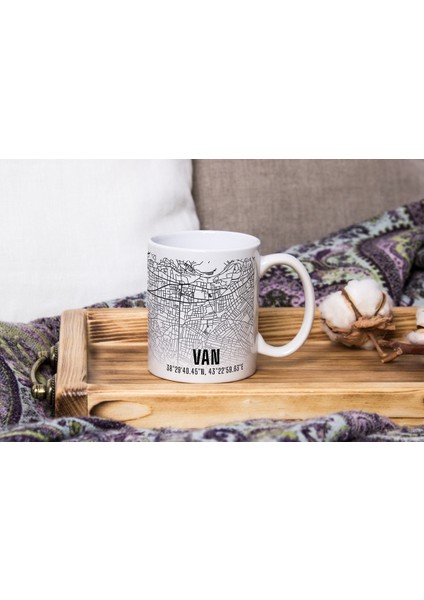 Van Şehir Haritası Baskılı Porselen Kupa Bardak 300 ml indirimleri