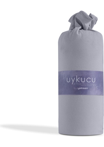 Uykucu Elastan Lastikli Çarşaf Seti Açık Gri