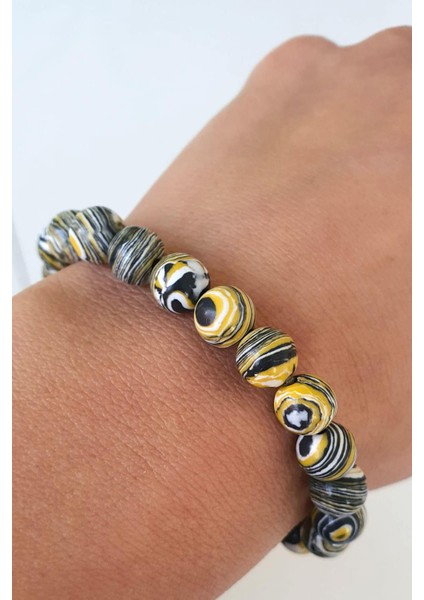 Malakit Taşlı El Işi Doğal Taş Bileklik