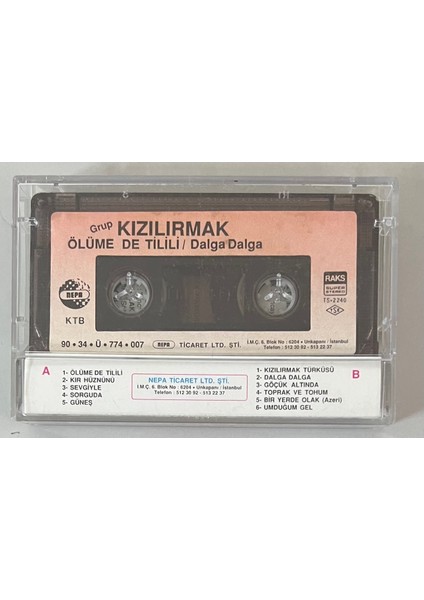 Kızılırmak Ölüme De Tilili Kaset (Orjinal Kağıt Baskı Dönem Baskı)