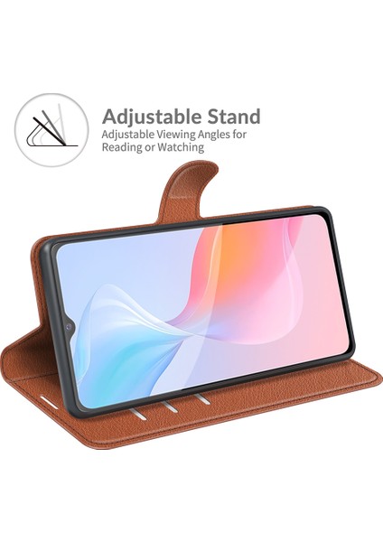 Vivo Y21 Pratik Tasarım Telefon Kasası Cüzdan Standı Litchi Cilt Flip Deri Telefon Kapak Kabuğu (Yurt Dışından) fiyatları