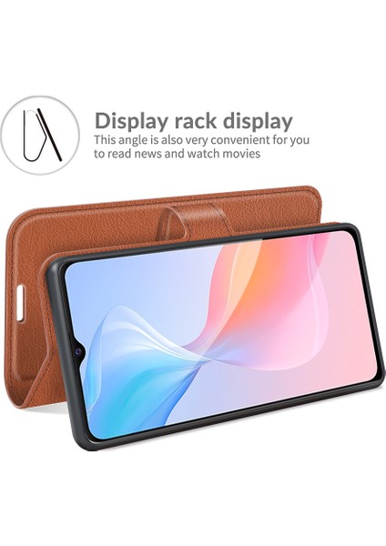 Vivo Y21 Pratik Tasarım Telefon Kasası Cüzdan Standı Litchi Cilt Flip Deri Telefon Kapak Kabuğu (Yurt Dışından) modelleri