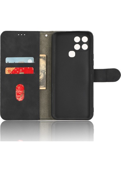 Infinix Smart 6 Cilt Düzenli Duygu Pu Deri Telefon Kılıfı Stand Flip Cüzdan Kapağı (Yurt Dışından)
