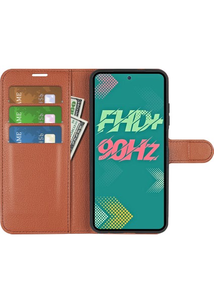 Infinix Hot 11S Telefon Kapağı, Pu Deri Cüzdan Önleme Önleyici Kabuk Flip Stant Litchi Doku Telefon Kasası (Yurt Dışından)