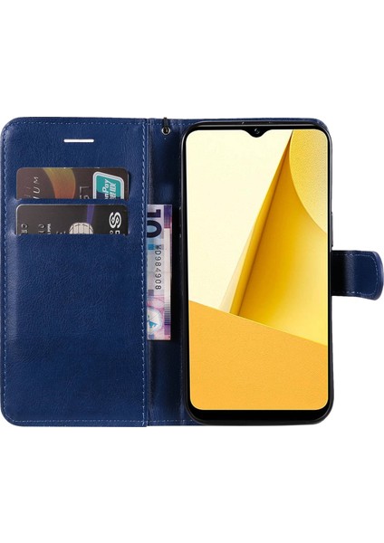 Vivo Y16 4g / Y02S 4g Pu Deri Deri Flip Cüzdan Kılıfı Manyetik Kapatma Stand Shoce -Pospay Kullanıcı (Yurt Dışından)