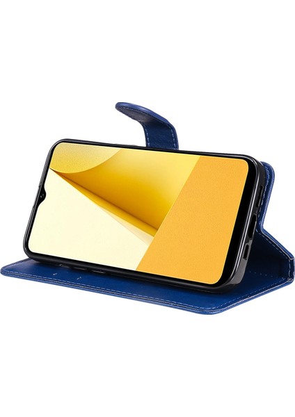 Vivo Y16 4g / Y02S 4g Pu Deri Deri Flip Cüzdan Kılıfı Manyetik Kapatma Stand Shoce -Pospay Kullanıcı (Yurt Dışından)