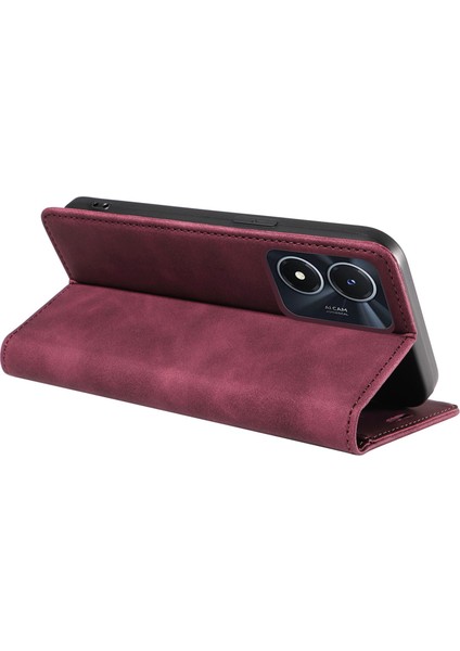 Vivo Y02S 4g / Y16 4g / Y35 5g / Y56 5g Telefon Kapağı Rfıd Engelleme Cüzdan Deri Deri Stand Cüzdan Kılıfı (Yurt Dışından) fırsatları