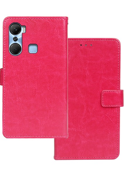 Infinix Hot 12 Pro 4g Çılgın At Dokusu Tamamen Sarılı Pu Deri Telefon Kılıfı Folyo Flip Stand Cüzdan Kapağı (Yurt Dışından)
