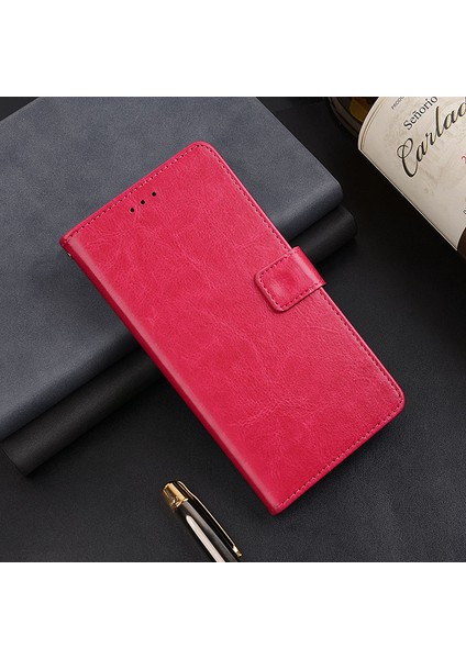 Infinix Hot 12 Pro 4g Çılgın At Dokusu Tamamen Sarılı Pu Deri Telefon Kılıfı Folyo Flip Stand Cüzdan Kapağı (Yurt Dışından)