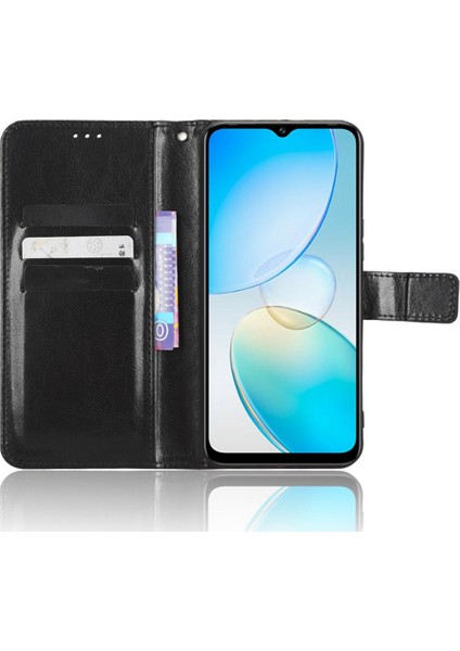 Infinix Hot 12 Pro 4g X668C Çılgın At Doku Cüzdan Kılıf Pu Deri Stand Işlevi Manyetik Kapatma Telefon Kapağı Kayış (Yurt Dışından)