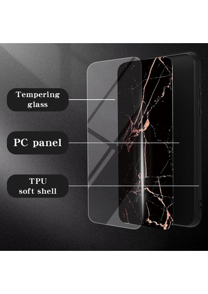 Vivo Y17S 4g Kapak Mermer Desen Temperli Cam+Pc+Tpu Çizik Anti Telefon Kasası (Yurt Dışından) fiyatları