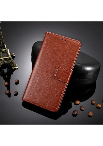 Vivo Y35 4g (2022) / Y22S 4g / Y22 4g Pu Deri Deri Şok Geçirmez Cep Telefon Kılıfı Çılgın At Dokusu Dikkat Stand Cüzdan Kapağı (Yurt Dışından)
