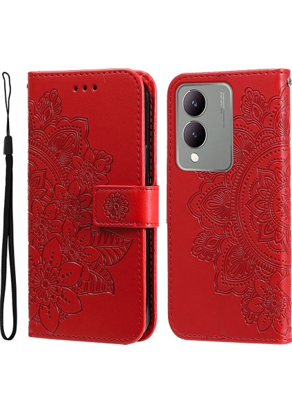 Vivo Y17S 4g Kasa Çiçek Baskılı Pu Deri Cüzdan Kapağı (Yurt Dışından) fiyatları