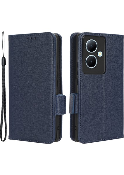 Vivo Y78+ 5g / Y78 5g / V29 Lite 5g Litchi Doku Manyetik Toka Telefon Kılıfı Pu Deri Cüzdan Stand Kapağı (Yurt Dışından)