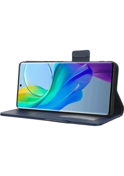 Vivo Y78+ 5g / Y78 5g / V29 Lite 5g Litchi Doku Manyetik Toka Telefon Kılıfı Pu Deri Cüzdan Stand Kapağı (Yurt Dışından)