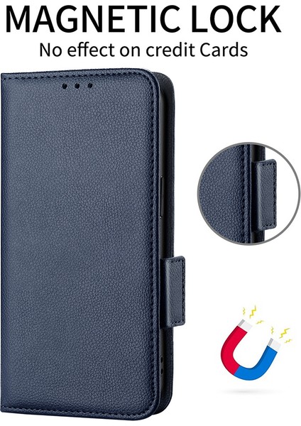Vivo Y78+ 5g / Y78 5g / V29 Lite 5g Litchi Doku Manyetik Toka Telefon Kılıfı Pu Deri Cüzdan Stand Kapağı (Yurt Dışından)