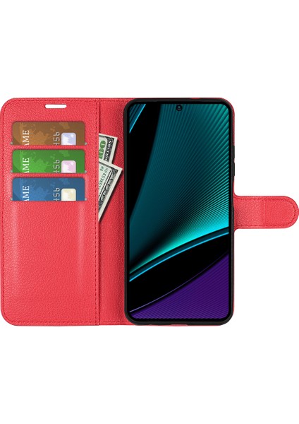 Infinix Note 11 Pro, Litchi Doku Cüzdan Pu Deri Kabuk Stand Kapağı (Yurt Dışından)