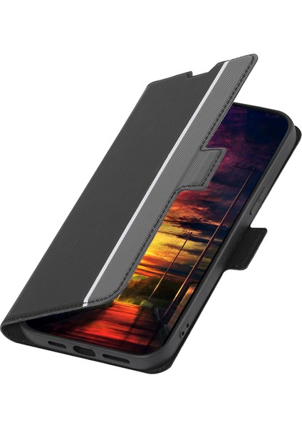 Infinix Hot 20I 4g Anti-Çizelge Kartı Tutucu Stand Pu Deri Kılıf Slim Fit Twill Doku Telefon Kapağı (Yurt Dışından)