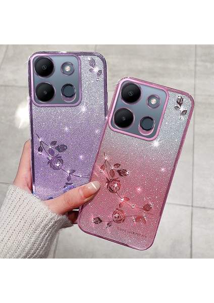 Tecno Spark 2023 4g / Infinix Smart 7 4g Tpu Gradient Glitter Telefon Kapağı (Yurt Dışından)