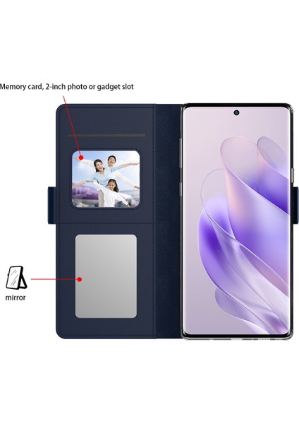 Infinix Zero 30 4g Kapak Dahili Ayna Deri Kart Tutucu Telefon Kabuğu (Yurt Dışından)