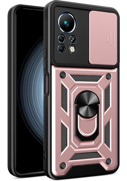 Infinix Note 11 Sürgülü Kamera Kapağı Tasarım Telefon Vaka Kickstand Shockproof Cep Telefon Kapağı (Yurt Dışından)