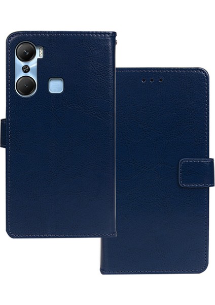 Infinix Hot 12 Pro 4g Çılgın At Dokusu Tamamen Sarılı Pu Deri Telefon Kılıfı Folyo Flip Stand Cüzdan Kapağı (Yurt Dışından)