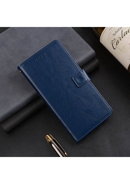 Infinix Hot 12 Pro 4g Çılgın At Dokusu Tamamen Sarılı Pu Deri Telefon Kılıfı Folyo Flip Stand Cüzdan Kapağı (Yurt Dışından)