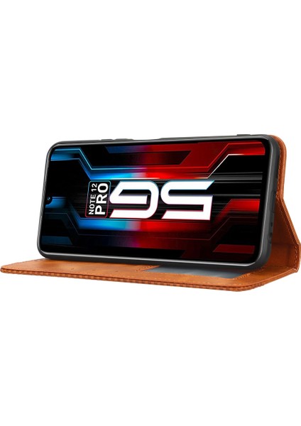 Infinix Note 12 5g X671 / Note 12 Pro 5g X671B Retro Doku Cüzdan Pu Deri Stand Manyetik Emilim Telefon Kapağı (Yurt Dışından)