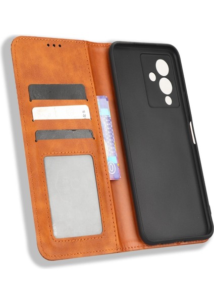 Infinix Note 12 5g X671 / Note 12 Pro 5g X671B Retro Doku Cüzdan Pu Deri Stand Manyetik Emilim Telefon Kapağı (Yurt Dışından)
