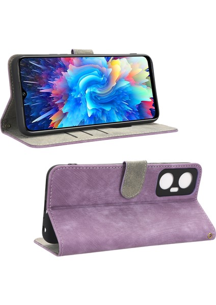 Infinix Hot 20 5g X666 / X666B Şok Geçirmez Deri Telefon Kasası Rfıd Engelleme Cüzdanı Stand Kapağı Kayış (Yurt Dışından)