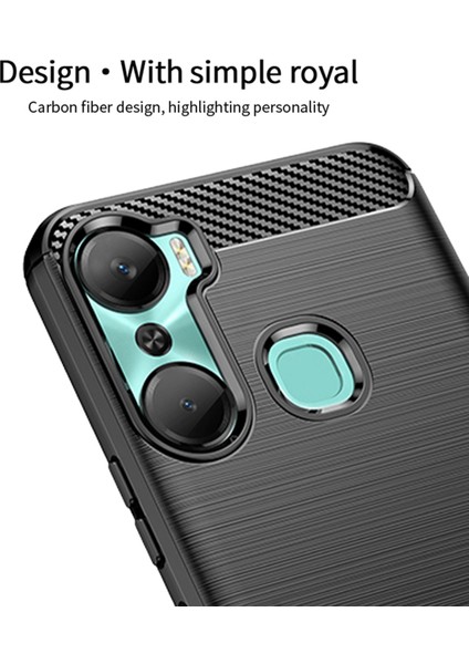 Infinix Hot 12 Pro 4g Karbon Fiber Telefon Kapağı, Damla Koruma Tpu Fırçalanmış Telefon Kılıfı Kabuğu (Yurt Dışından)