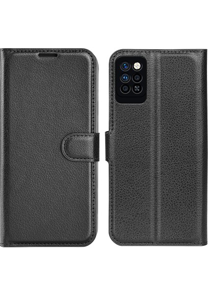 Infinix Note 10 Pro Litchi Doku Pu Deri Cüzdan Anti-Drop Shell Flip Stand Telefon Kılıfı (Yurt Dışından)