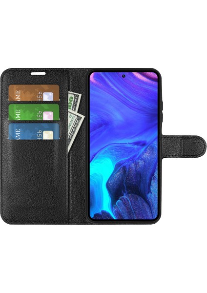 Infinix Note 10 Pro Litchi Doku Pu Deri Cüzdan Anti-Drop Shell Flip Stand Telefon Kılıfı (Yurt Dışından)