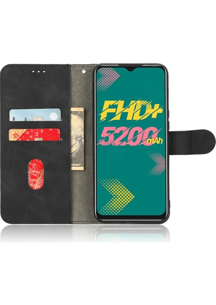 Infinix Hot 11, Cilt Dokunuşu Hissi Cüzdan Standı Folio Flip Pu Deri + Tpu Cep Telefonu Kapağı (Yurt Dışından)