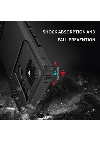 Infinix Hot 11S Nfc 4g Slayt Kamera Koruma Anti-Fall Cep Telefonu Kickstand Pc + Tpu Hibrid Kapak Telefon Kılıfı (Yurt Dışından)