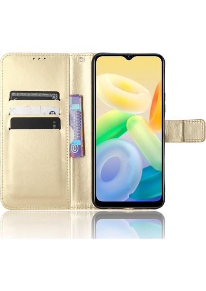 Vivo Y16 4g / Y35 5g / Y56 5g Çılgın At Doku Pu Deri Deri Stand Telefon Cüzdan Kapağı (Yurt Dışından)