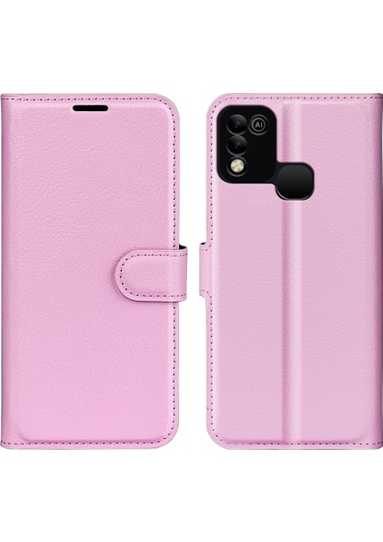 Infinix Hot 11 Play Litchi Texture Pu Deri Cüzdan Anti-Drop Shell Flip Stand Telefon Kılıfı (Yurt Dışından)