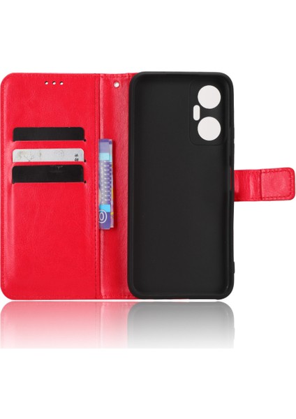 Infinix Hot 20 5g / X666 / X666B Çılgın At Dokusu Pu Pu Deri Deri Cüzdan Stand Telefon Kılıfı (Yurt Dışından)