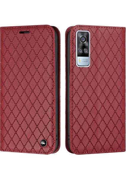 Vivo Y51S / Y51A / Y51 (2020) Anti-Düşme Telefonu Flip Deri Cüzdan Kılıfı Litchi Doku Doku Giyim Dayanıklı Kapak Stand (Yurt Dışından)