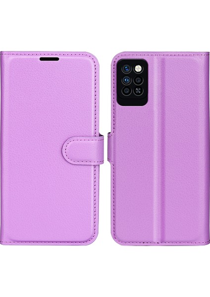 Infinix Note 10 Pro Litchi Doku Pu Deri Cüzdan Anti-Drop Shell Flip Stand Telefon Kılıfı (Yurt Dışından)